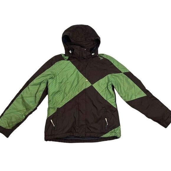 ORAGE Women’s Sofia Sz M Jacket Winter Sports Ski Snowboard Brown Green Hooded - Picture 6 of 13